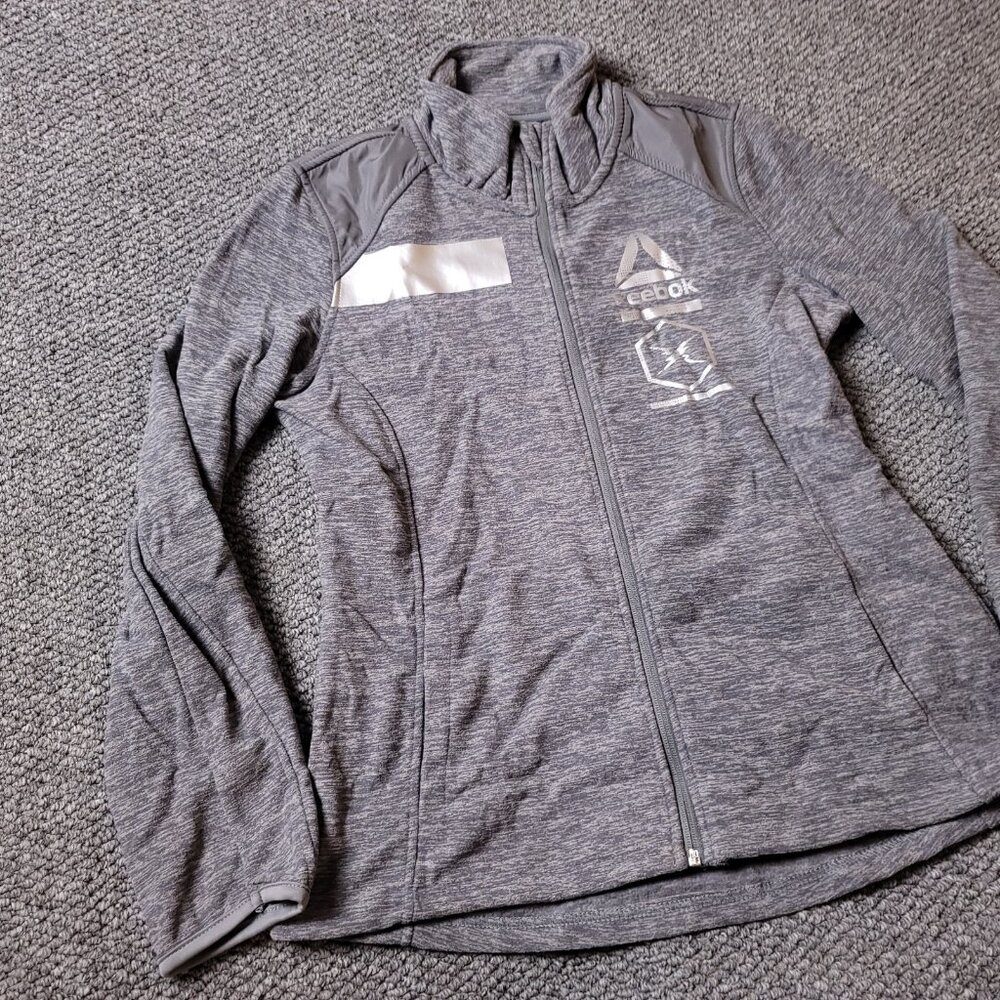 Reebok Jacket Womens M Medium Gray Full Zip Active Athletic Top Track Running - Picture 6 of 10